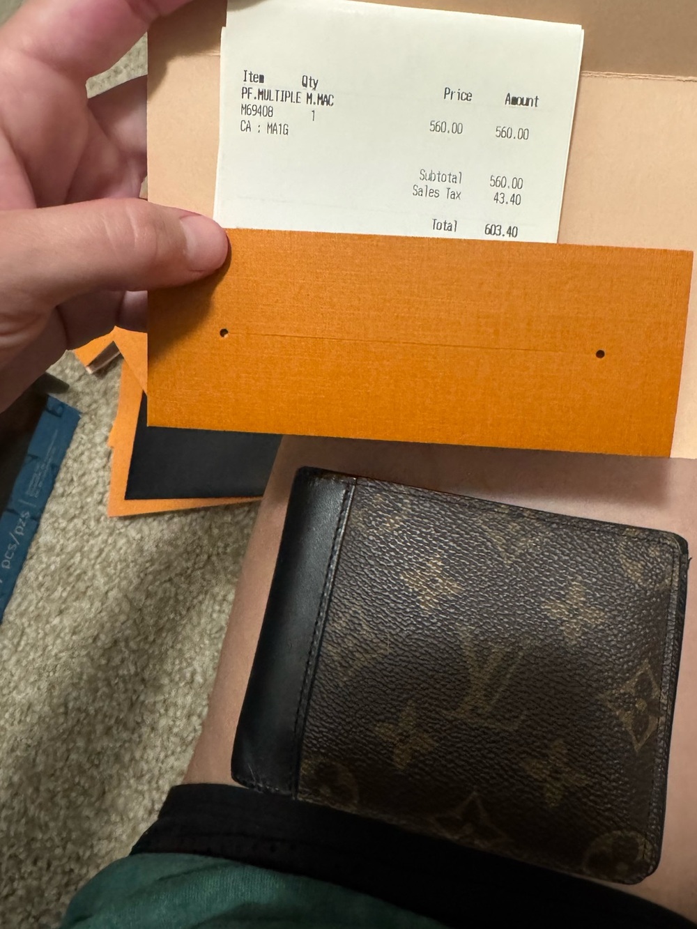 Louis Vuitton Brown Monogram Canvas & Black Leather Card Holder